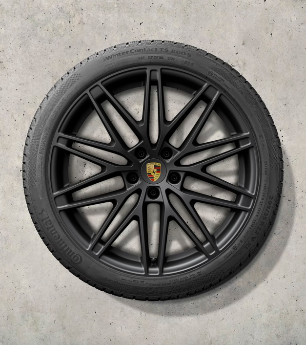 22 colių RS Spyder dizaino žieminių ratlankių ir padangų komplektas, dažytas juodai (švelniai blizgus)