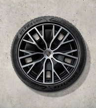 20 colių „Taycan Turbo S Aero Design“ žieminių ratų ir padangų komplektas, dažytas juoda (aukšto blizgumo) spalva