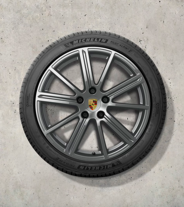 20 colių „Panamera Turbo“ žieminių ratlankių ir padangų komplektas, dažytas Adamantium spalva