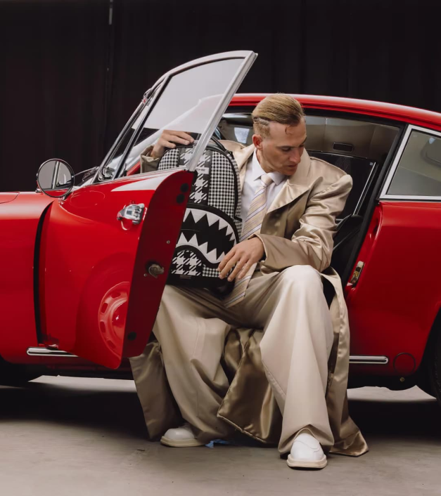 Kuprinė su Pepita raštu - Porsche x Sprayground ribotos kolekcijos